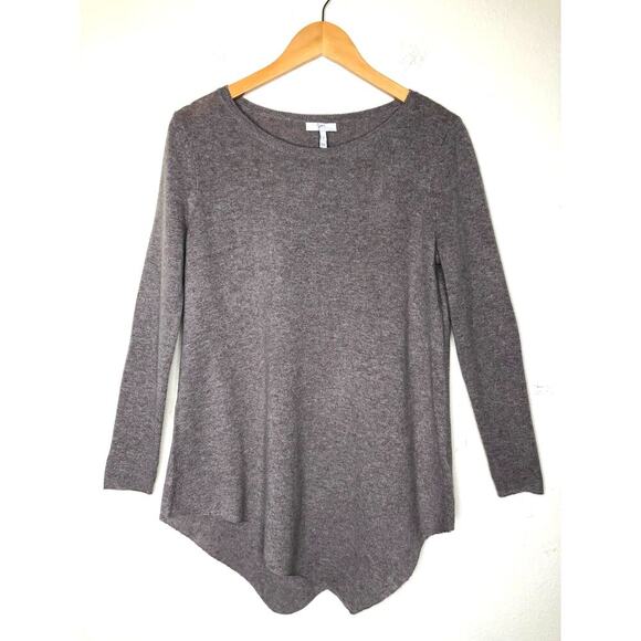 Joie Cashmere Wool Blend Asymmetric Hem Sweater Tunic Gray Small Cozy Chic - Picture 1 of 10